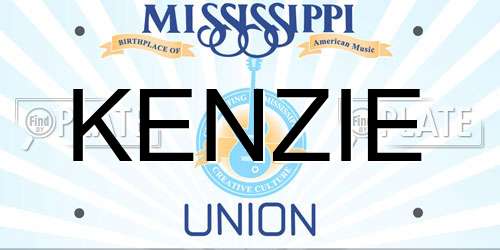 KENZIE Mississippi License Plate