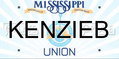 KENZIEB Mississippi License Plate