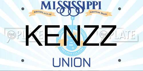 KENZZ Mississippi License Plate