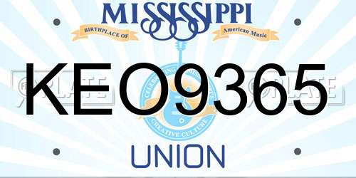 KEO9365 Mississippi License Plate