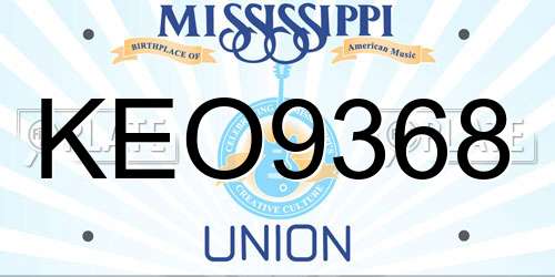 KEO9368 Mississippi License Plate