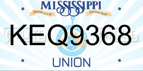 KEQ9368 Mississippi License Plate