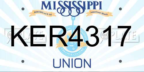 KER4317 Mississippi License Plate