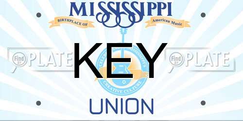 KEY Mississippi License Plate