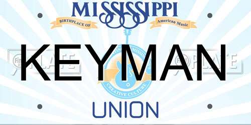 KEYMAN Mississippi License Plate