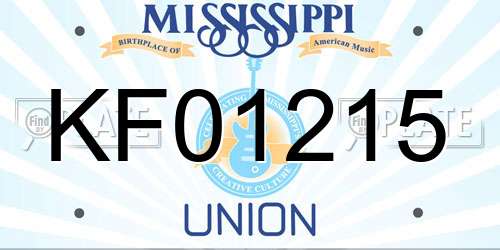 KF01215 Mississippi License Plate