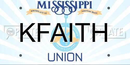 KFAITH Mississippi License Plate