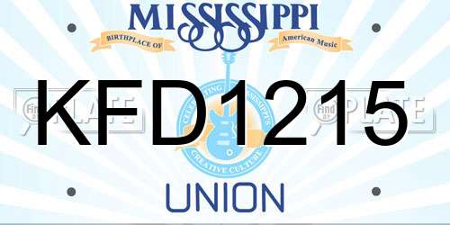 KFD1215 Mississippi License Plate