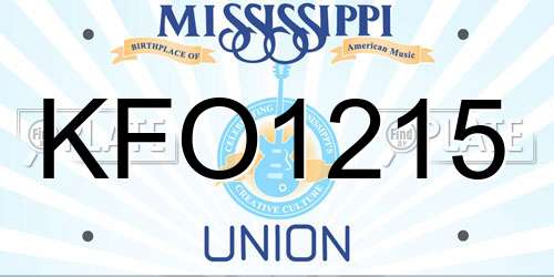 KFO1215 Mississippi License Plate