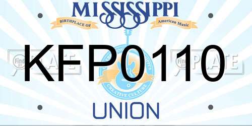 KFP0110 Mississippi License Plate