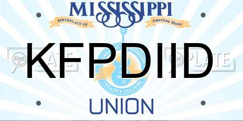 KFPDIID Mississippi License Plate