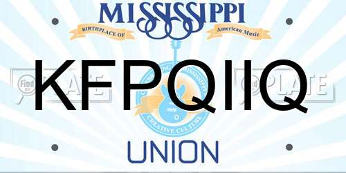 KFPQIIQ Mississippi License Plate