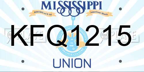 KFQ1215 Mississippi License Plate