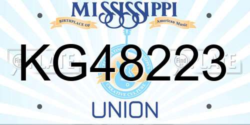 KG48223 Mississippi License Plate