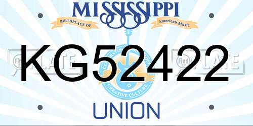 KG52422 Mississippi License Plate
