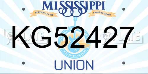 KG52427 Mississippi License Plate