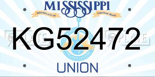 KG52472 Mississippi License Plate