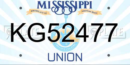 KG52477 Mississippi License Plate