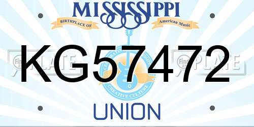 KG57472 Mississippi License Plate