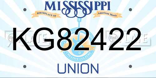 KG82422 Mississippi License Plate