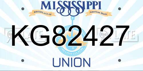 KG82427 Mississippi License Plate