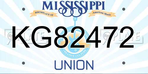 KG82472 Mississippi License Plate