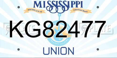 KG82477 Mississippi License Plate