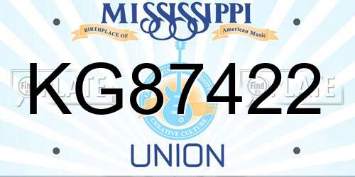 KG87422 Mississippi License Plate