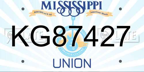 KG87427 Mississippi License Plate
