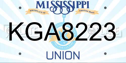 KGA8223 Mississippi License Plate