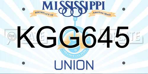 KGG645 Mississippi License Plate