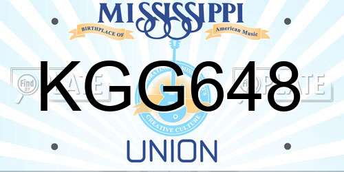KGG648 Mississippi License Plate