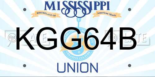 KGG64B Mississippi License Plate