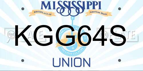 KGG64S Mississippi License Plate
