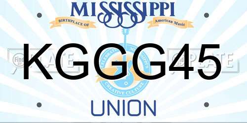 KGGG45 Mississippi License Plate