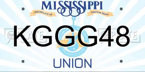 KGGG48 Mississippi License Plate