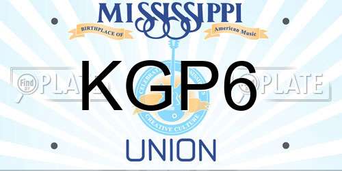 KGP6 Mississippi License Plate