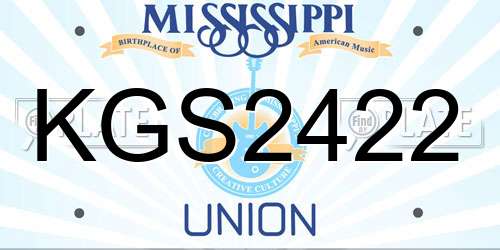 KGS2422 Mississippi License Plate