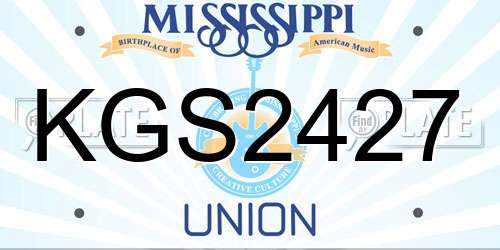KGS2427 Mississippi License Plate