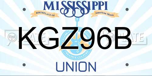 KGZ96B Mississippi License Plate