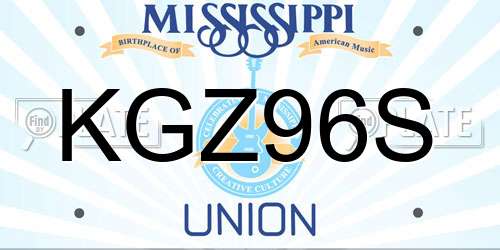 KGZ96S Mississippi License Plate