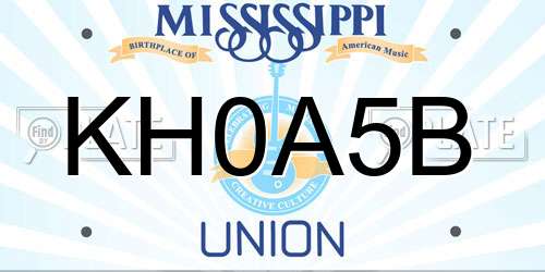KH0A5B Mississippi License Plate