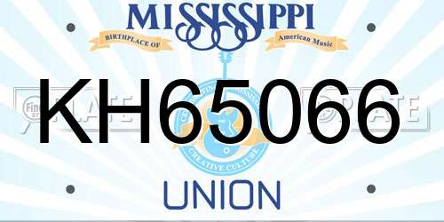 KH65066 Mississippi License Plate