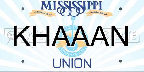 KHAAAN Mississippi License Plate