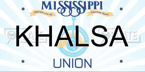 KHALSA Mississippi License Plate