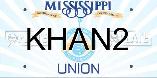 KHAN2 Mississippi License Plate