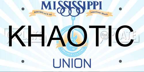 KHAOTIC Mississippi License Plate