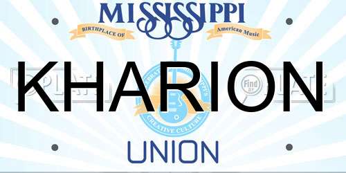KHARION Mississippi License Plate