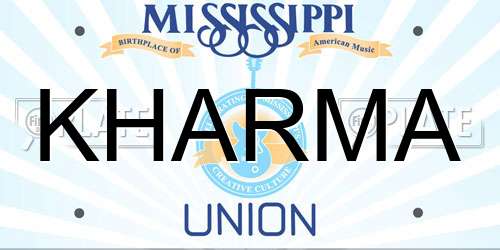 KHARMA Mississippi License Plate