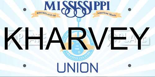 KHARVEY Mississippi License Plate